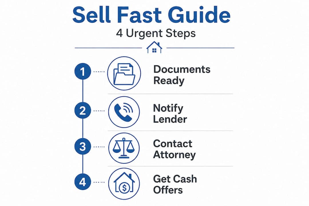 Infographic with 4 key fast home sale steps