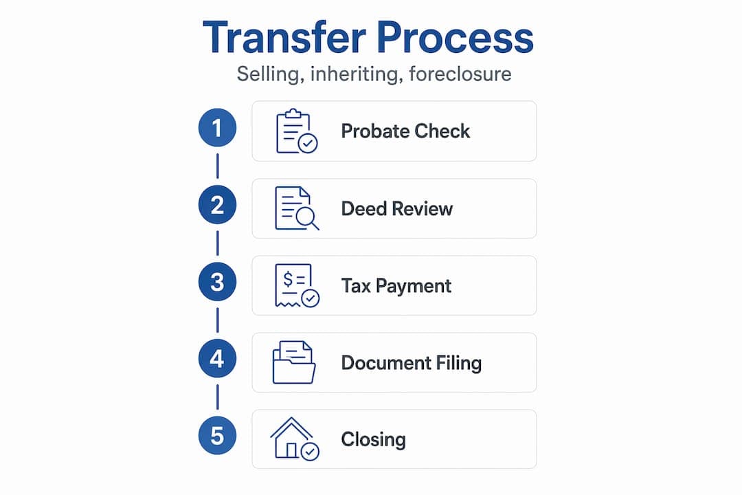 Infographic with steps for transfer process