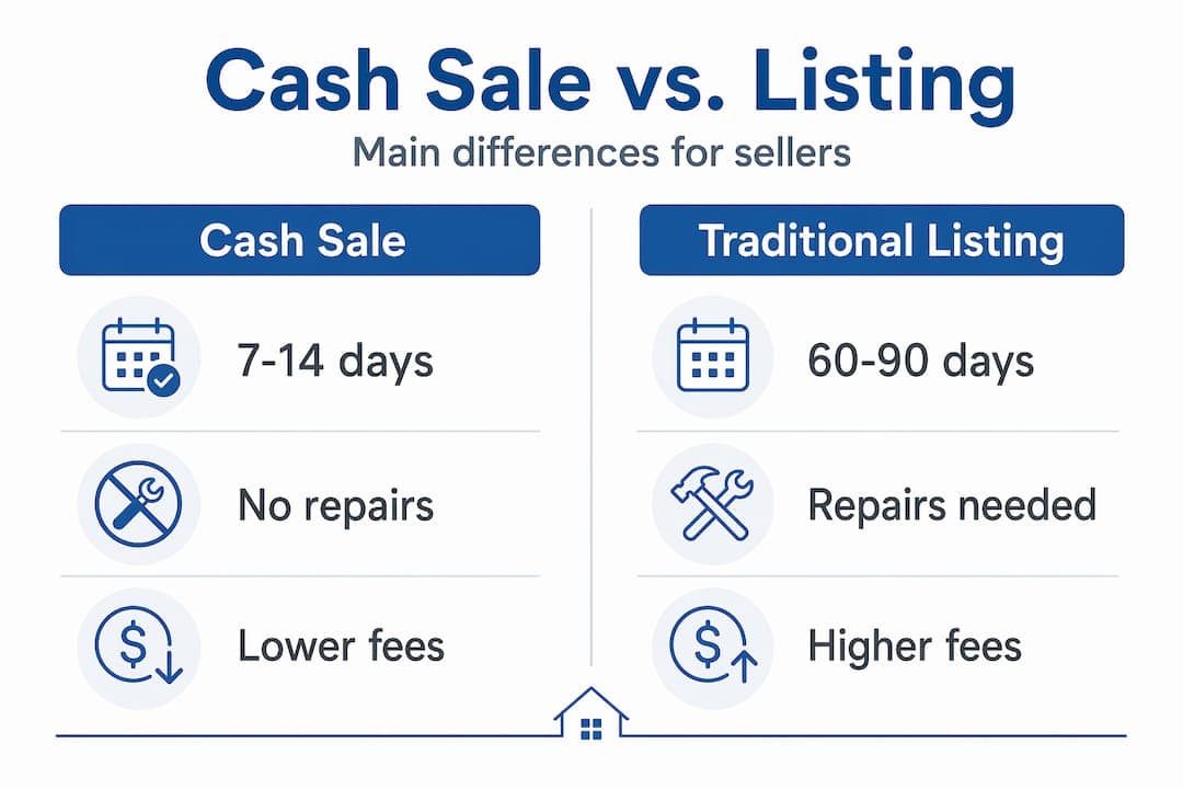 Comparison infographic cash sale vs listing