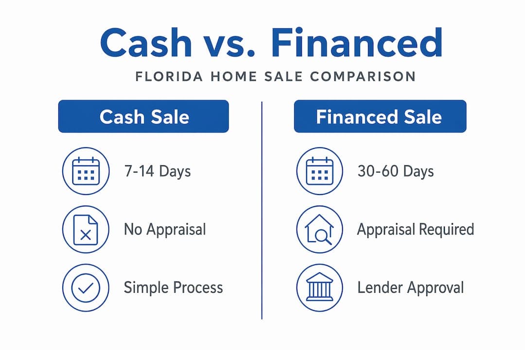Infographic comparing cash and financed home sales