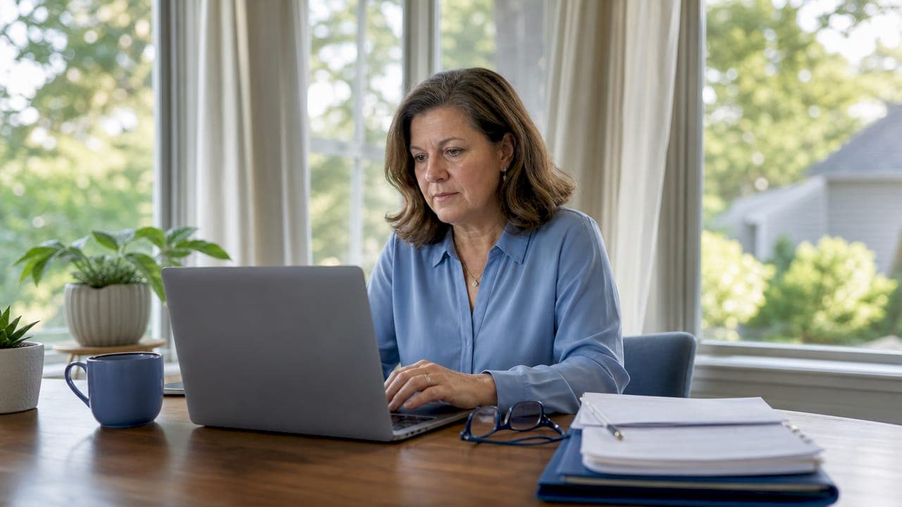 Hands typing at home office keyboard