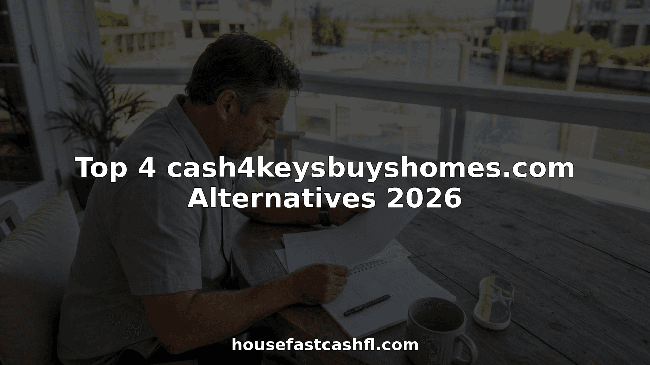 Man reviewing cash home buyer offer documents at table