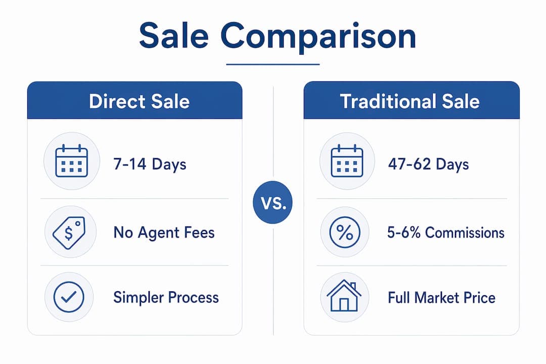 Infographic comparing direct and traditional home sales