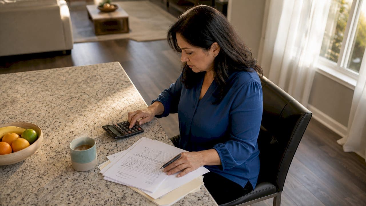 Woman reviewing Florida home closing cost documents
