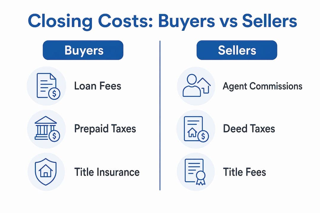 Infographic comparing Florida closing costs for buyers and sellers