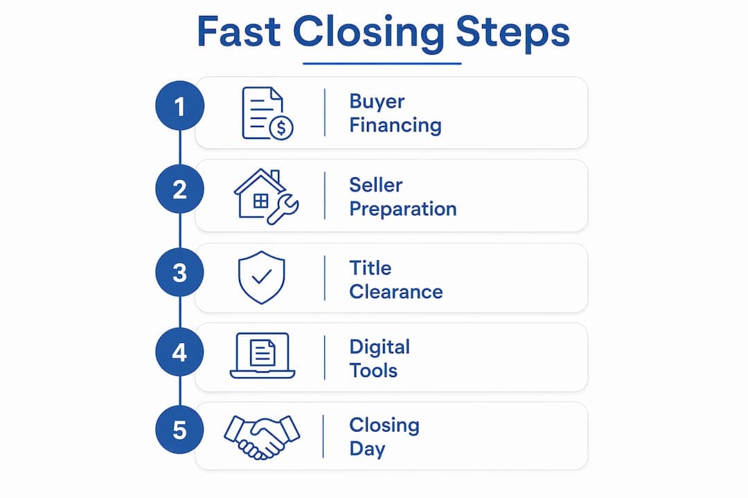 Infographic showing steps to fast closing