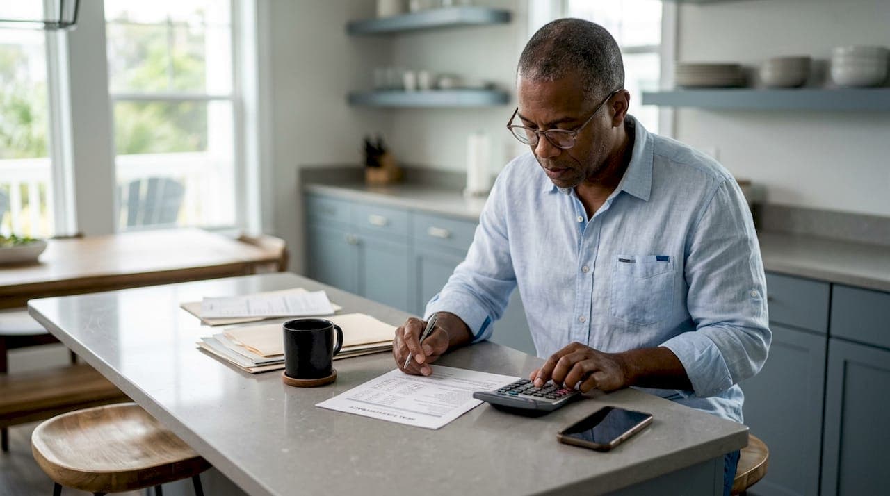 Investor reviewing seller financing documents
