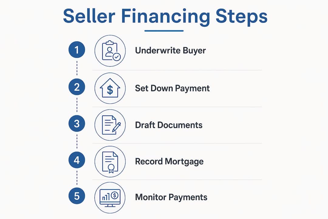 Infographic showing steps of seller financing process